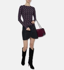 Marine Serre Moon-print Fitted Jersey Top, Model View
