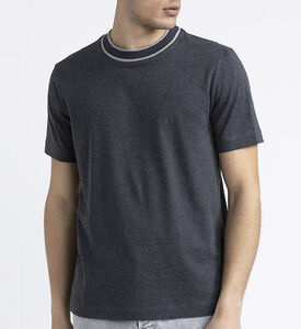 Striped Ribbing Neck T-shirt