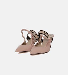 حذاء مفتوح من الخلف بكعب قصير ومقدمة مدببة