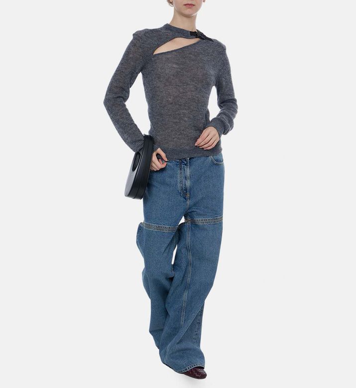Cut-out Buckle Sweater
