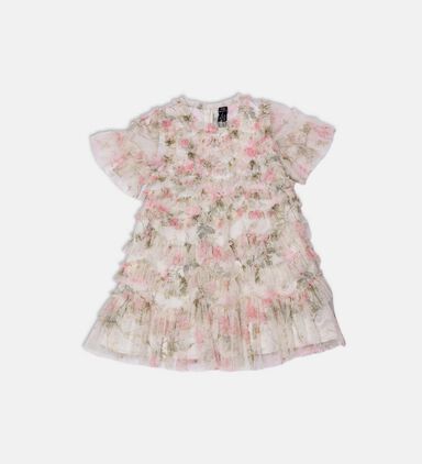 Rose Scallop Ruffle Dress