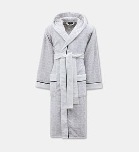 Philip Plein Logo-print Hooded Bath Robe, White, L-xl, Packshot View