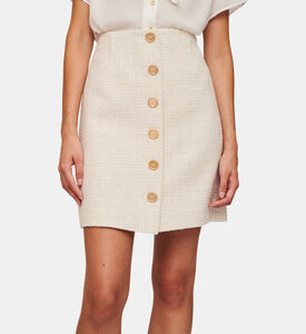 Iridescent Tweed Straight Skirt