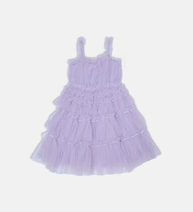 Ruffled Sleeveless Flared Dress