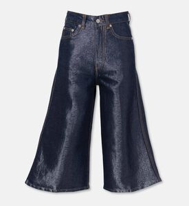 Ganni Metallic Contrast Stitching Wide-leg Shorts, Packshot View