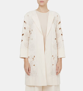 Cut-out Detail Floral Coat