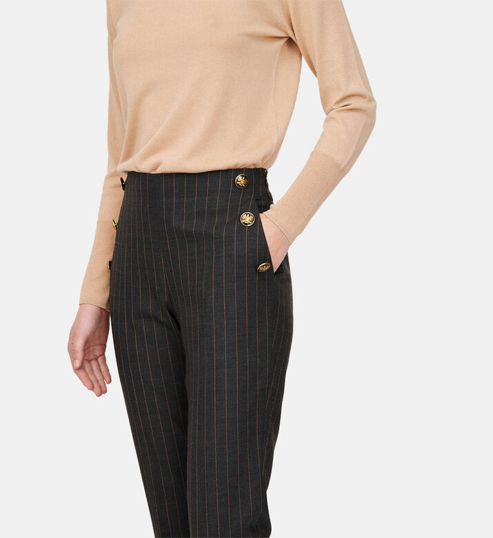 Striped Straight-leg Trousers