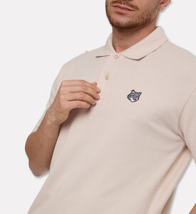 Maison Kitsune Contrast Embroidered Patch Polo Shirt, Off-white, L, Model View