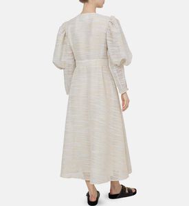 فستان متوسط الطول بأكمام منتفخة