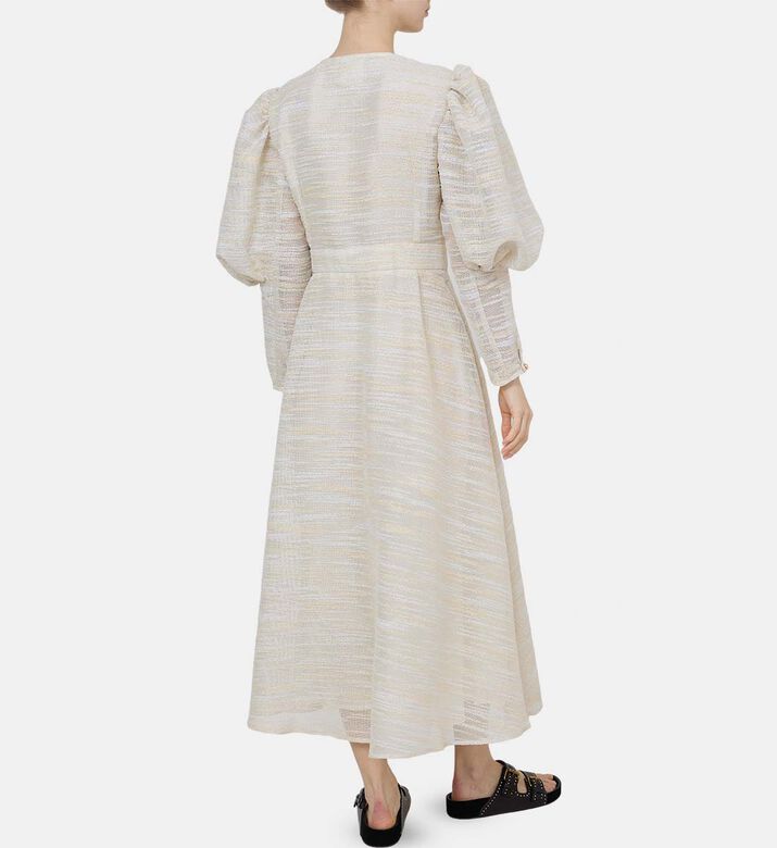 فستان متوسط الطول بأكمام منتفخة