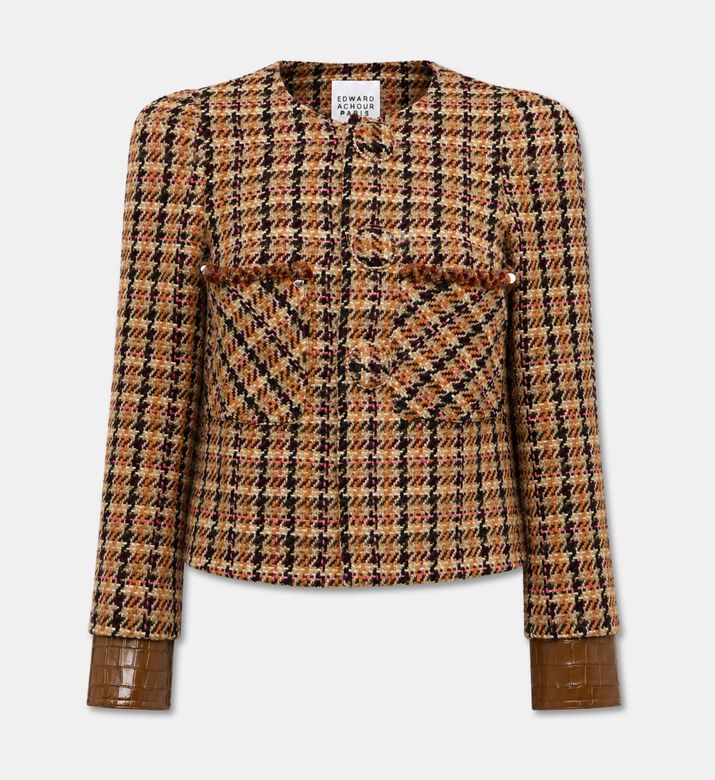 Edward Achour Paris Textured Tweed Buttoned Jacket, Packshot View