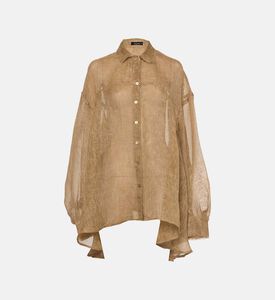 قميص فلوري بقصة فضفاضة بصف أزرار