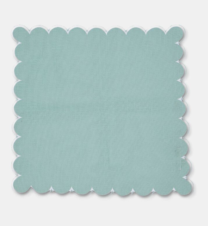 Home Deco and More Adelina Scalloped Design Napkin, Blue, Packshot View