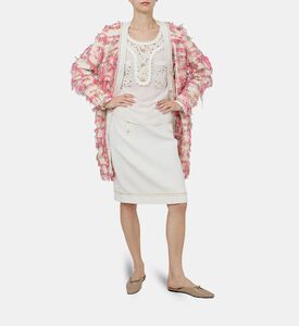 Edward Achour Paris Tweed-trimmed Long-sleeve Blouse, Model View