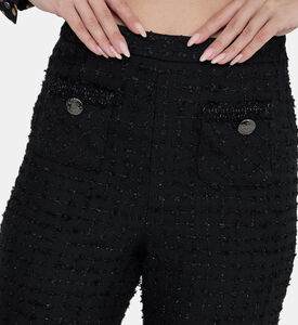 Tweed Gold Buttons Flared Trousers