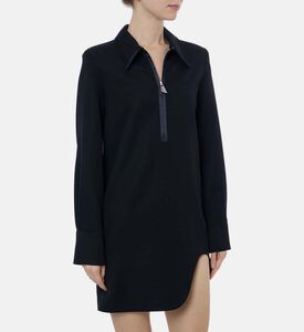 فستان قصير بأكمام طويلة وسحاب للإغلاق