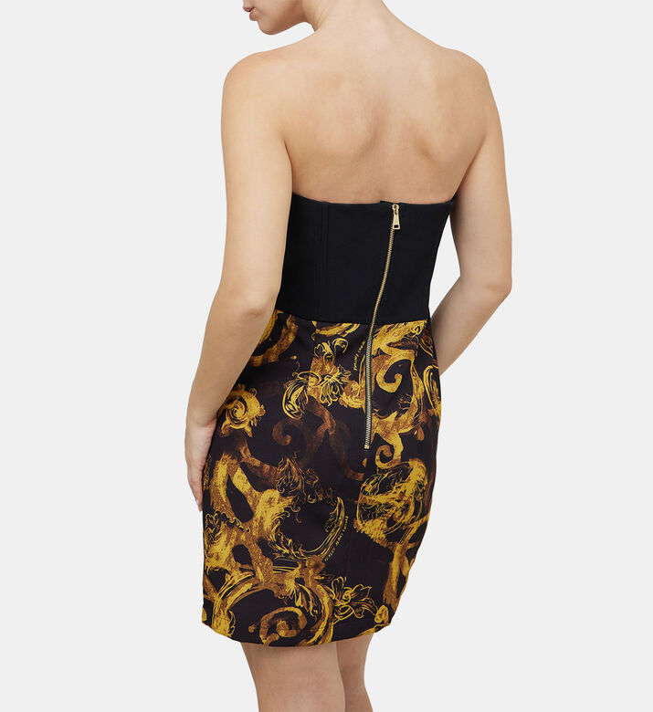 فستان كورسيه بطبعة باروكية بلون متباين