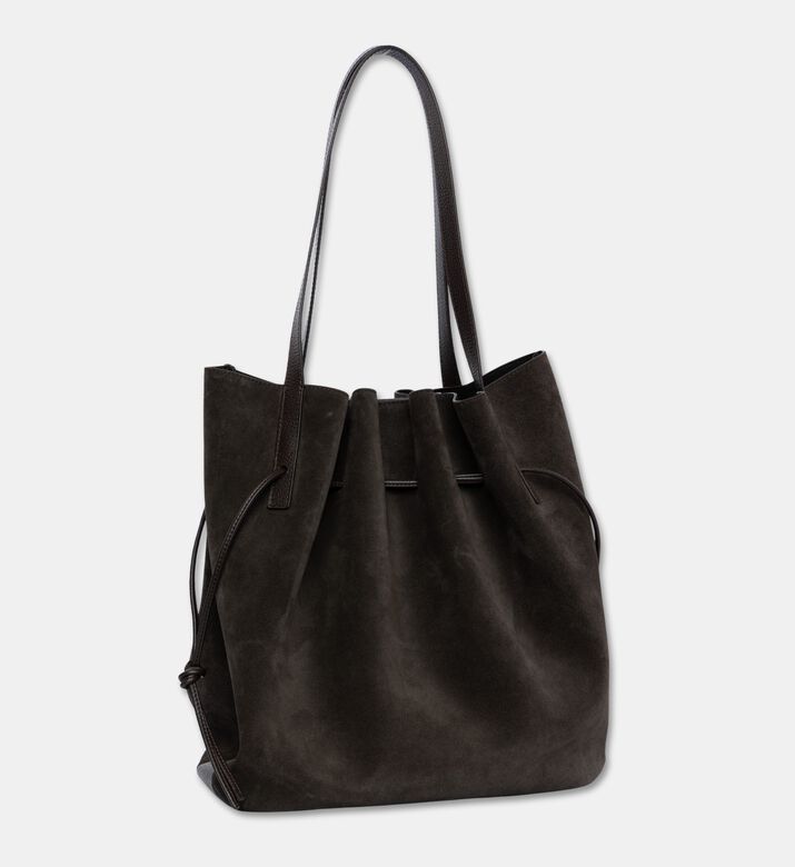 Yuzefi Bag Scallop Tote Suede, Brown, Packshot View