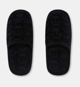 Philip Plein Puffy Slip-on Closed Slipper, Black, S, Packshot View