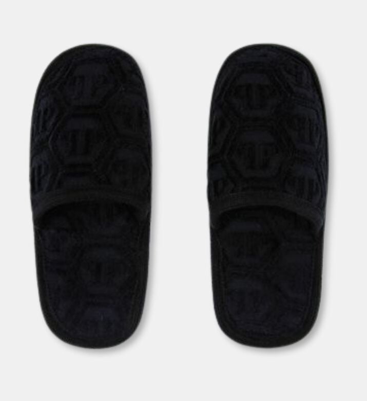 Philip Plein Puffy Slip-on Closed Slipper, Black, S, Packshot View