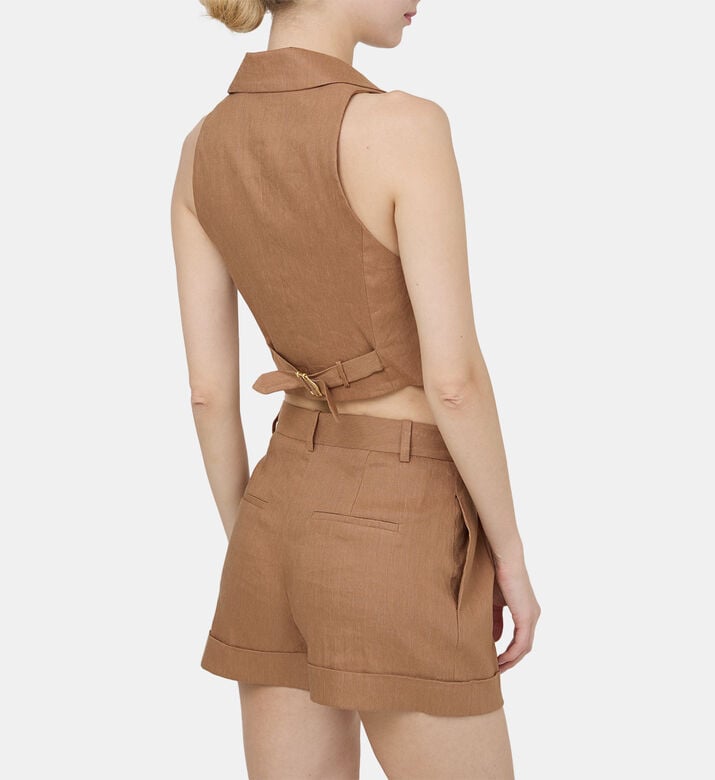 Donna Checkered Cropped Vest Donna Checkered Cropped Vest