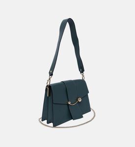 حقيبة كتف جلد بتصميم مقوس