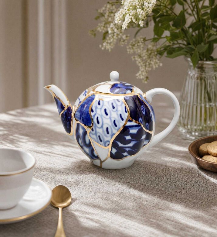 Imperial Baikal Gold Commas Teapot, Model View