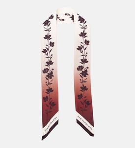 Strathberry Silk Skinny Floral-print Scarf, Burgundy, Packshot View Strathberry Silk Skinny Floral-print Scarf, Burgundy, Packshot View