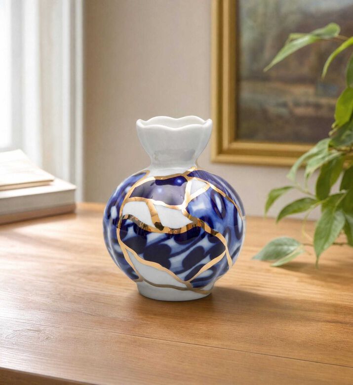 Imperial Baikal Gold Tulip Porcelain Vase, Model View