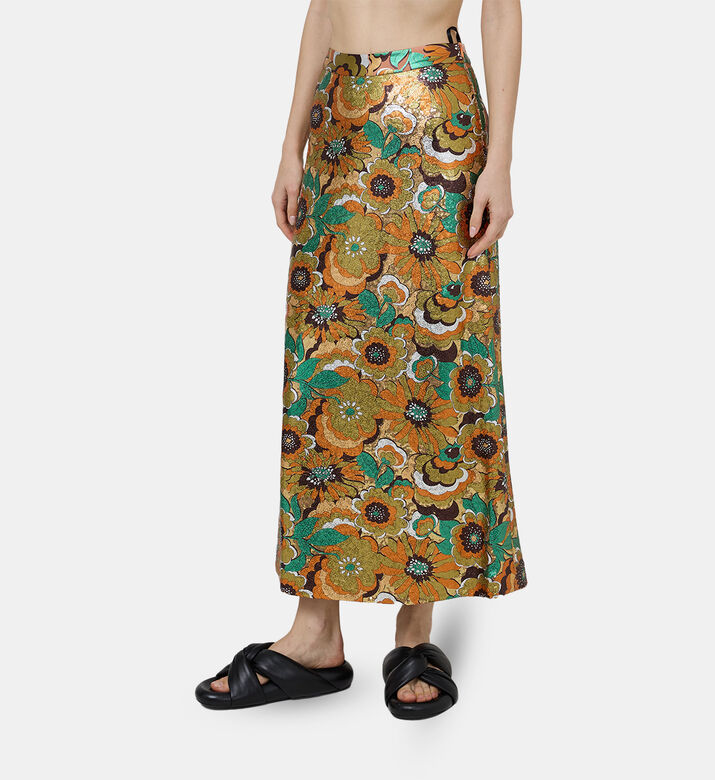 Sequined Floral Midi Skirt Sequined Floral Midi Skirt