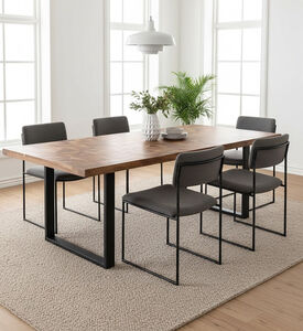 Home Deco and More Victory Wood Dinning Table, Brown, 270x104x76-cm, Packshot View