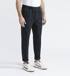 بنطال بحزام خصر مطاطي بقصة عادية