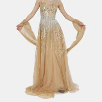 Beadwork Sequined Maxi Gown