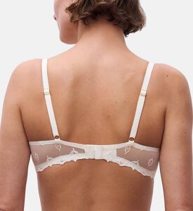 Chantelle Regular-fit Lace Demi Bra, Ivory, 95, E, Model View