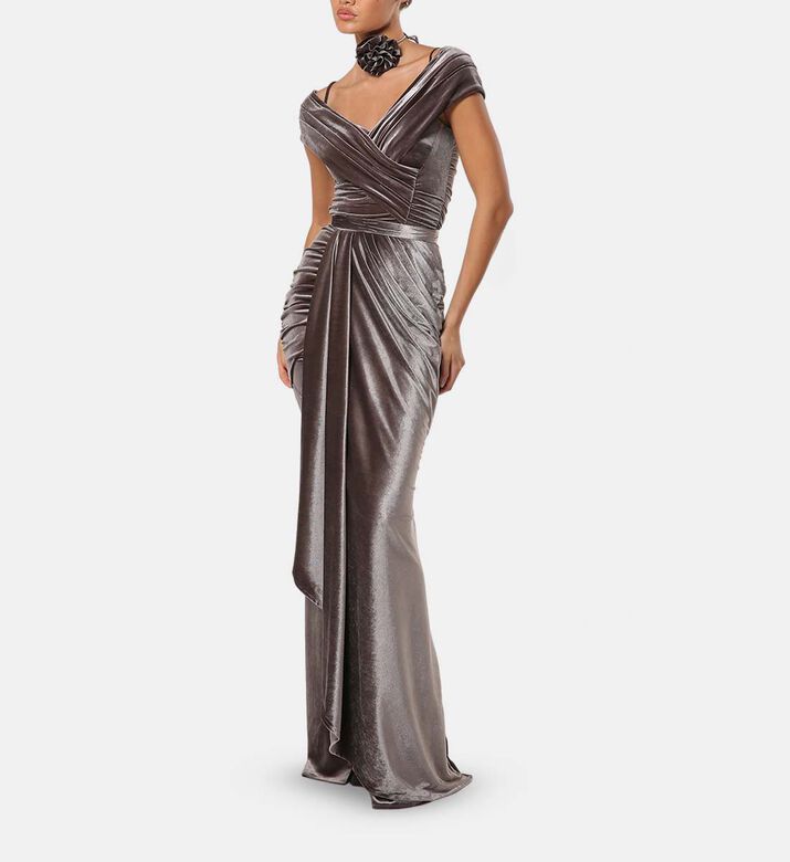 Zeena Zaki Dress, Grey, S, Model View