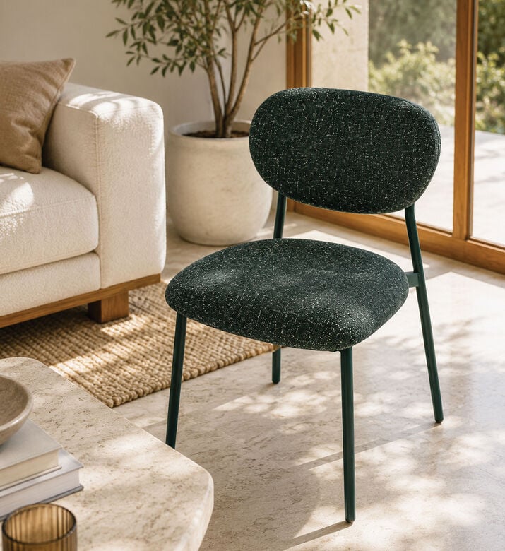 Home Deco and More Leo Padded Dining Chair, Green, Packshot View