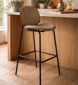Home Deco and More Sahara Leather Bar Stool, Packshot View