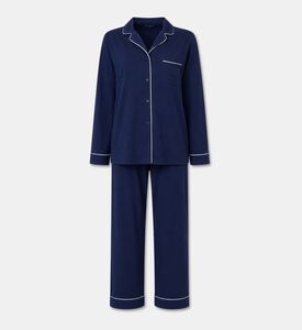 Galeries Lafayette Piped Pajama Set, Dark-blue, M, Packshot View