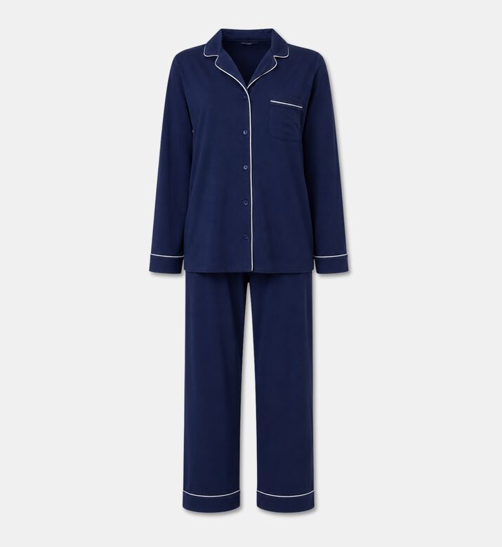 Galeries Lafayette Piped Pajama Set, Dark-blue, M, Packshot View