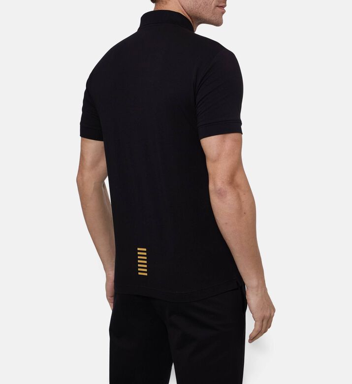 EA7 Logo Printed Polo Shirt, Black, Xl, Model View