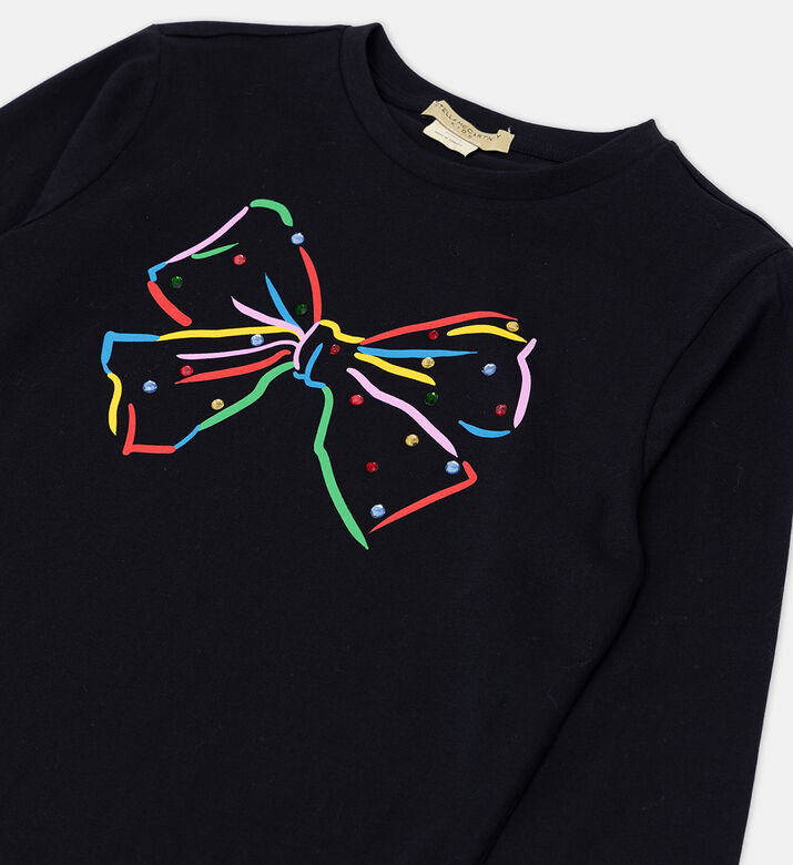 Rhinestone Bow Embellished T-shirt Rhinestone Bow Embellished T-shirt