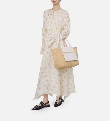 Floral-print Flared Sleeve Midi Dress