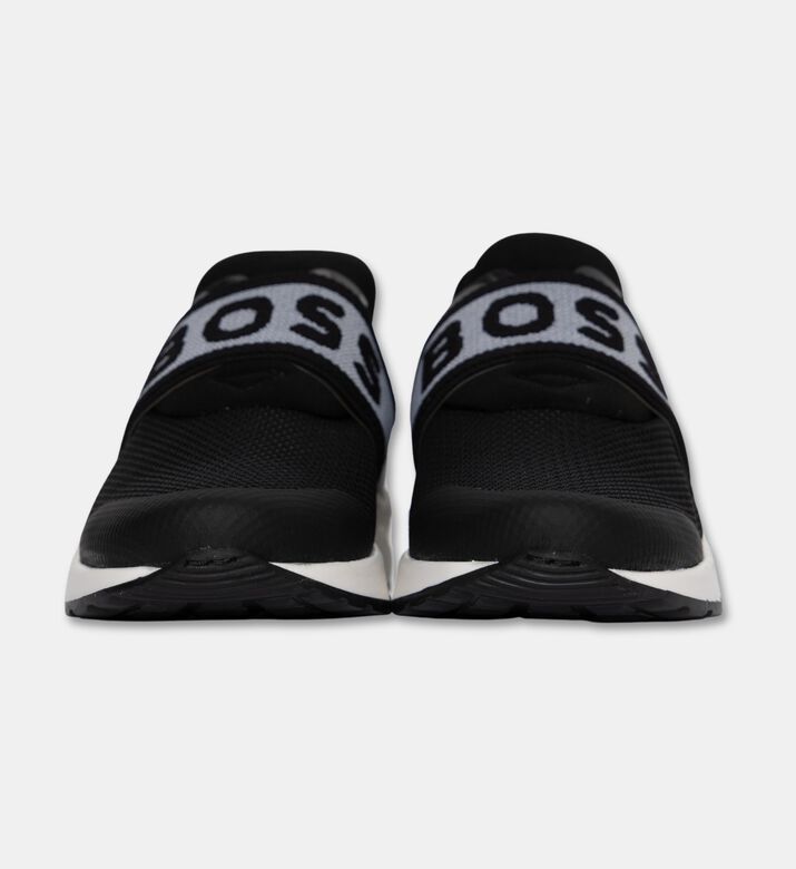 Boss Leather Mesh Elastic Sneakers, Black, Eu-37, Packshot View