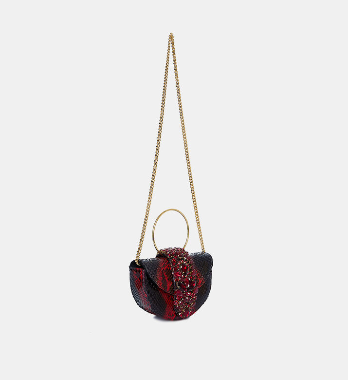 Moon Shape Snake Skin Pattern Bag