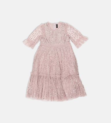 Raindrop Sequin Flared Dress