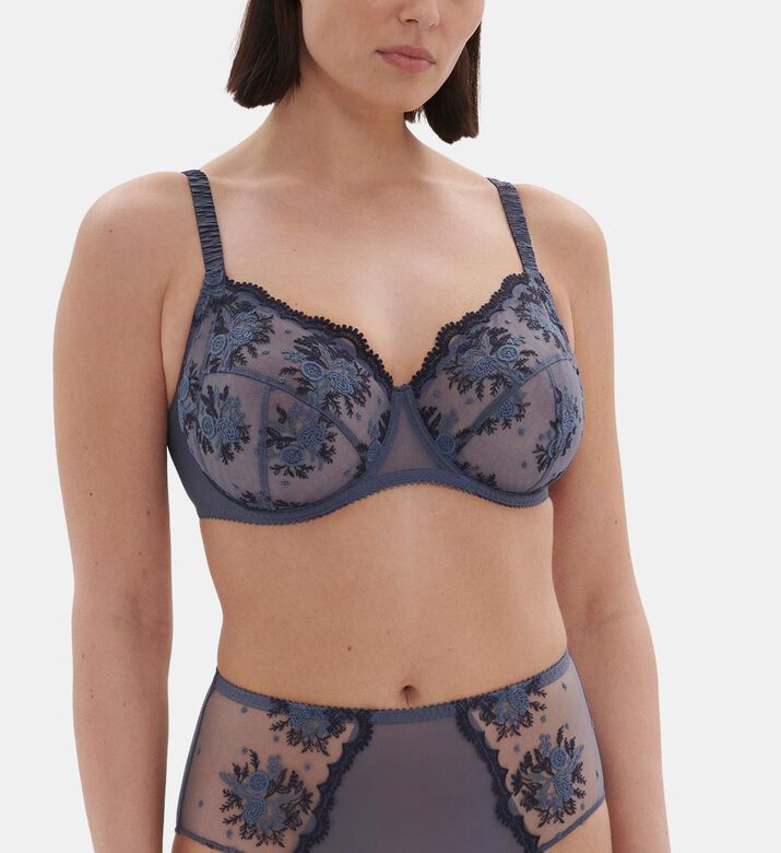 Floral-embroidery Full Cup Bra