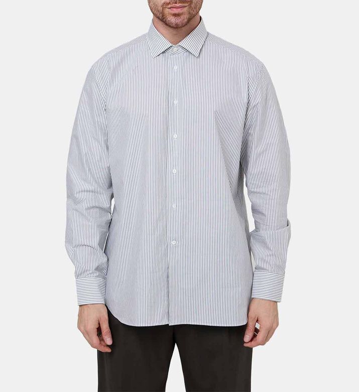 Corneliani Stripe Pattern Long-sleeve Shirt, Model View