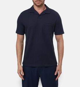 Vince Textured Dark Knit Short-sleeve Polo, Model View