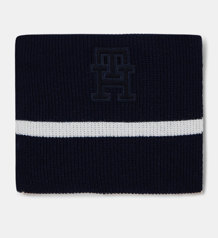Monogram Applique Stripe Scarf