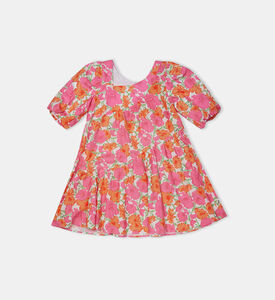 فستان سيرساكر بنقشة أزهار للبنات